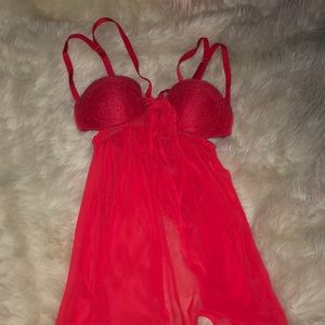 Red vs  lingerie slip